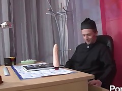 Nun gets fisted and a cock in her ass
