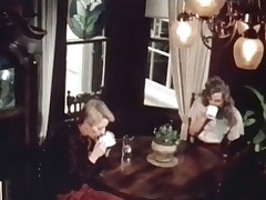 Two female porn stars are having coffee when another pair arrives. They get introduced to Roberto which is actually a fucking machine. When the four of them fuck each other in turn Roberto's jock is shoved into each of the three pussies.